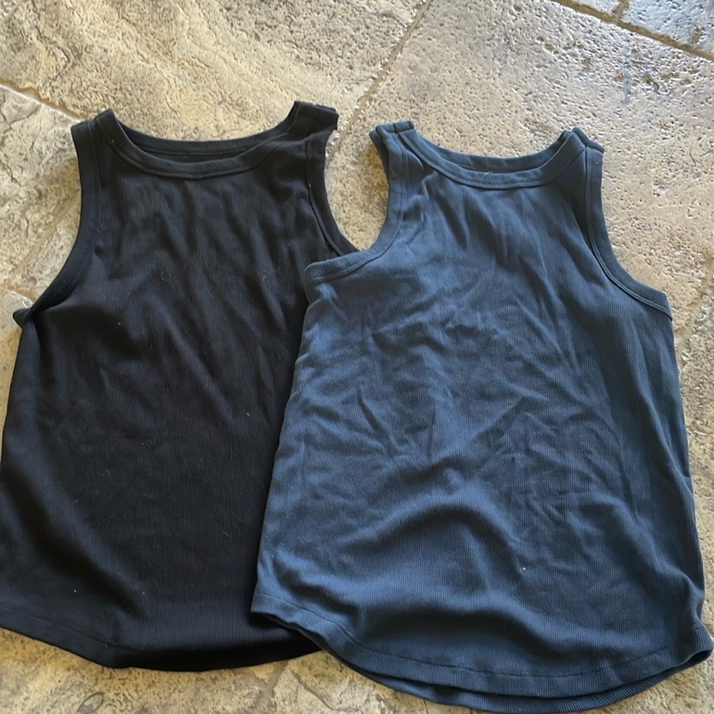 SO tank top bundle: black and navy blue. Post-surgery clothing, adaptive shirt.